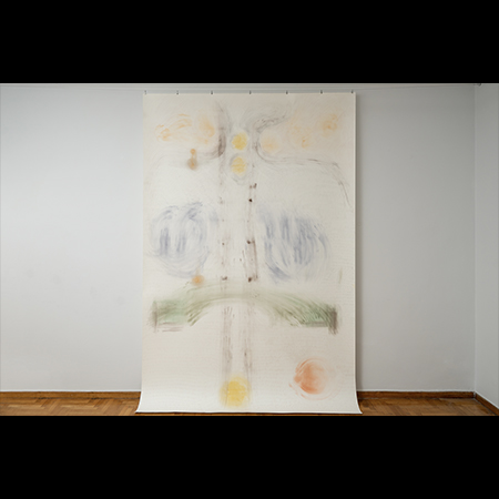 “Landscape (chest)”, Monday 5th October, 2020, 2020, Charcoal and colored chalk on paper, 198 x 300 cm
