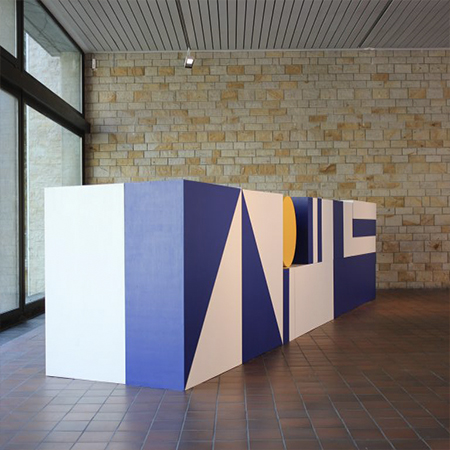 The Building Game Remains Still, yet Still It Sails, 2019 700 x 110 x 138 cm Acrylic, plywood  Installation view, Kunsthalle Osnabrück 