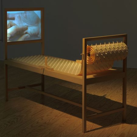 "Don't hold your breath", “Breathe, keep breathing”, a.antonopoulou. art gallery, 2009, wood, paper, projection on paper, 1.20x1.95x60cm